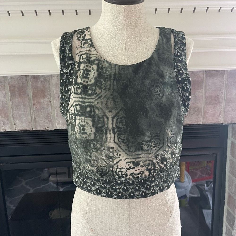 Nanette Lepore Green Aztec Cop Tank Top